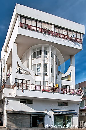 Style house Bauhaus.Tel Aviv Stock Photo