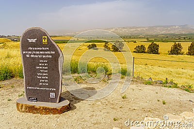 Tel Ishmael observation point and Golani Memorial Editorial Stock Photo