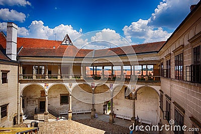 telc castle as nice czech architecture Stock Photo