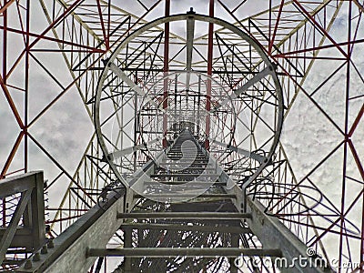 Telco tower ladder Stock Photo