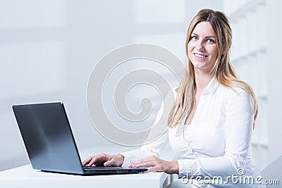 Tele consultant during work Stock Photo