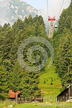 Telecabin in busteni, romania Stock Photo