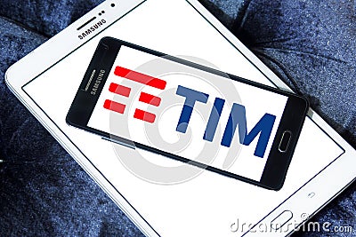 Telecom Italia, TIM logo Editorial Stock Photo