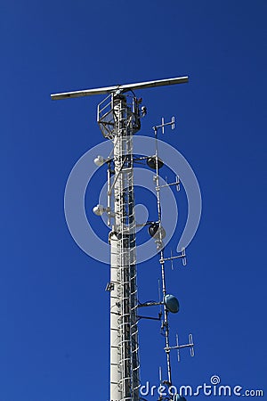 Telecommunication antennas located in Cacilhas port Stock Photo