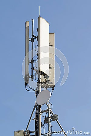 Telecommunication antennas for mobile operator Stock Photo