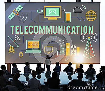 Telecommunication Connection Links Networking Concept Stock Photo