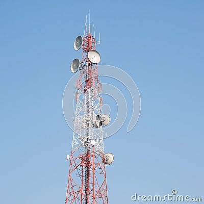 Telecommunication mast Stock Photo