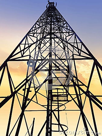 telecommunication tower with clear sky haha Stock Photo