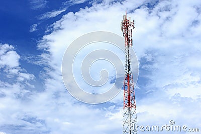 Telecommunication tower Used to transmit mobile phone signals Stock Photo