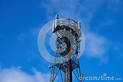 Telecommunications tower near Spotland Stadium Stock Photo