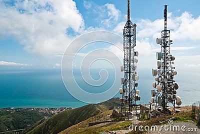 Telecommunications towers Stock Photo