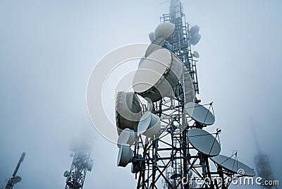 Telecommunications towers Stock Photo
