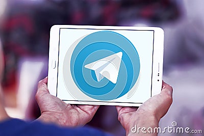 Telegram logo Editorial Stock Photo