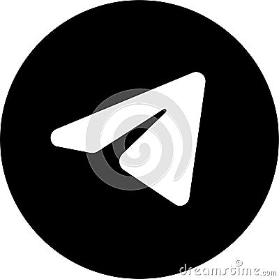 Telegram logo messenger icon. Realistic social media logotype. Telegram button on transparent background Vector Illustration