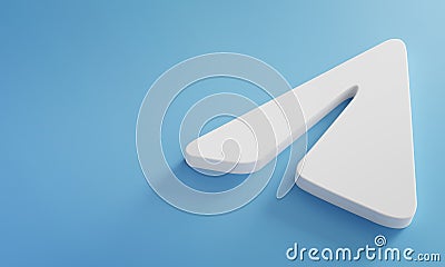 Telegram Logo Minimal Simple Design Template. Copy Space 3D Editorial Stock Photo