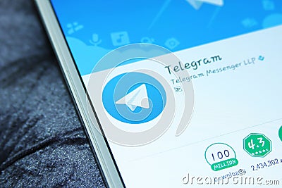 telegram messenger mobile app Editorial Stock Photo