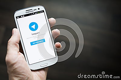 Telegram mobile application Editorial Stock Photo