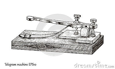 Telegraph hand drawing vintage style Vector Illustration