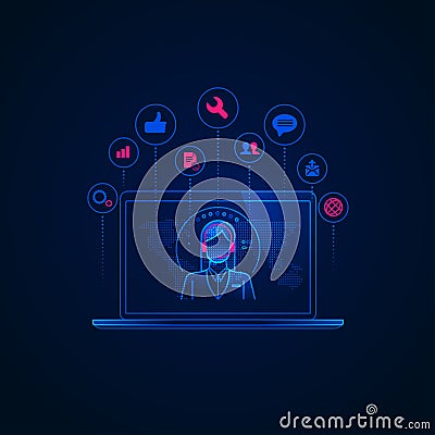 Telemarketing Vector Illustration