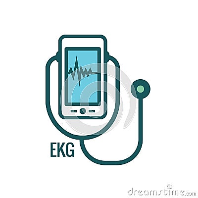 Telemedicine abstract idea - icons illustrating remote health and software Vector Illustration