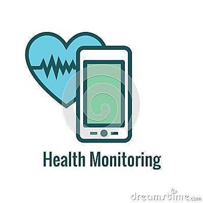 Telemedicine abstract idea with icons illustrating remote health Vector Illustration