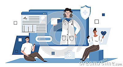 Telemedicine and ehealth concept Vector Illustration