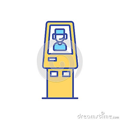 Telemedicine kiosk RGB color icon Vector Illustration