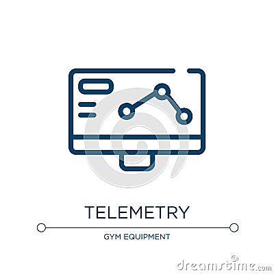 Telemetry icon. Linear vector illustration from racing collection. Outline telemetry icon vector. Thin line symbol for use on web Vector Illustration