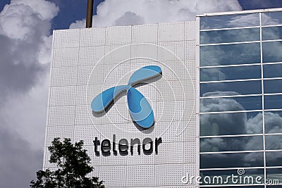 Telenor company logo sign on building Editorial Stock Photo