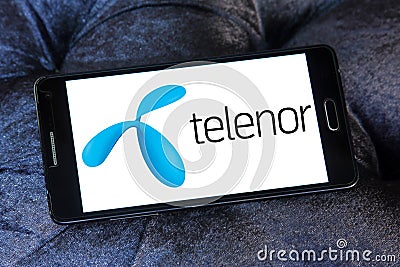 Telenor mobile operator logo Editorial Stock Photo