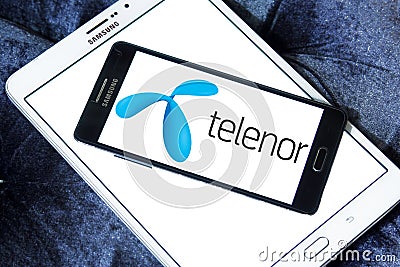 Telenor mobile operator logo Editorial Stock Photo