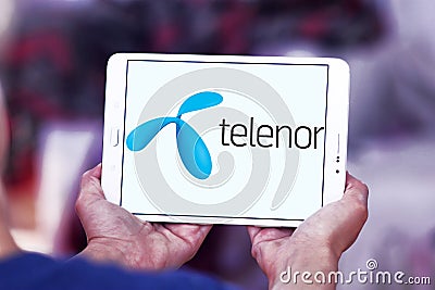 Telenor mobile operator logo Editorial Stock Photo