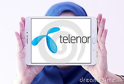 Telenor mobile operator logo Editorial Stock Photo