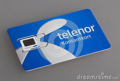 Telenor prepaid card Editorial Stock Photo