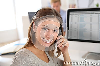 Teleoperator in action with headset Stock Photo