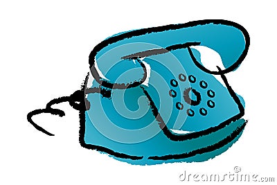 Telephone Cartoon Illustration