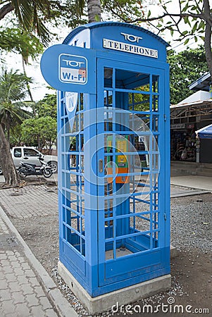 Telephone booth and wi-fi pot of TOT Editorial Stock Photo