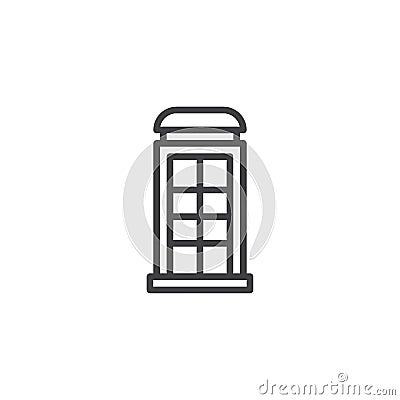 Telephone box line icon Vector Illustration