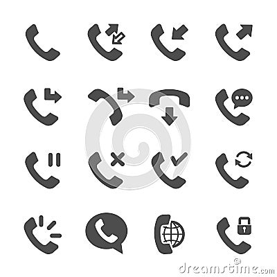 Telephone call icon set 3, vector eps10 Vector Illustration