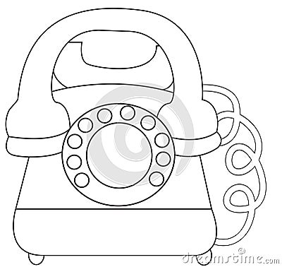 Telephone coloring page Stock Photo