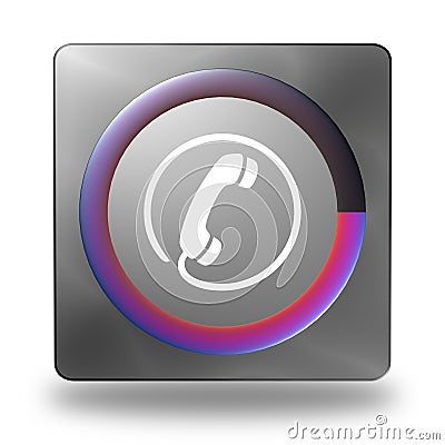 Telephone contact button icon Stock Photo