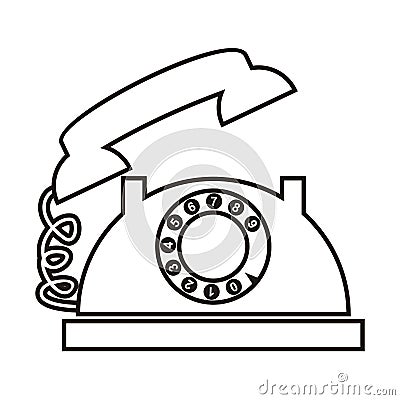 Telephone with dial Vector Illustration