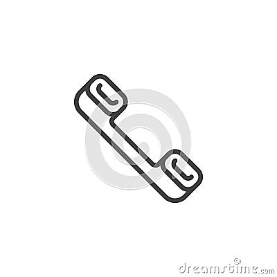 Telephone handset line icon Vector Illustration