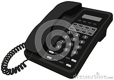 Telephone home office desk phone object Vector Illustration