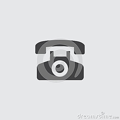 Telephone icon in a flat design in black color. Vector illustration eps10 Vector Illustration
