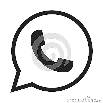 Telephone icon symbol, vector, whatsapp logo symbol. Phone pictogram, flat vector sign isolated on white background Vector Illustration