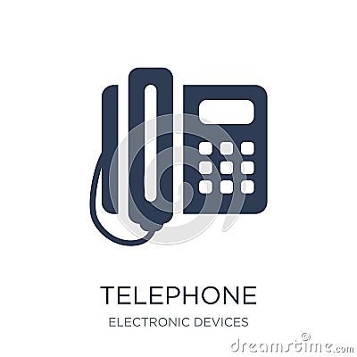 Telephone icon. Trendy flat vector Telephone icon on white backg Vector Illustration