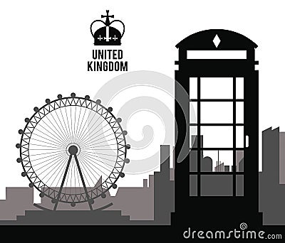 Telephone icon. United kingdom design. graphic Cartoon Illustration