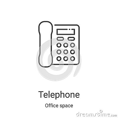 telephone icon vector from office space collection. Thin line telephone outline icon vector illustration. Linear symbol for use on Vector Illustration