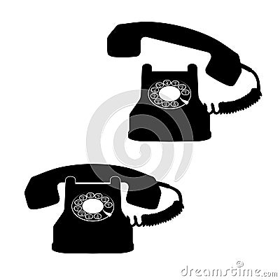 Telephone icons against white Vector Illustration